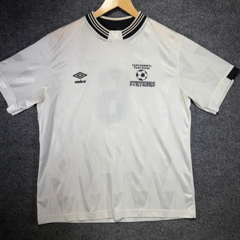 Umbro Cincinnati Strykers Soccer Jersey Mens XL White Vintage 90s Made in USA #6
